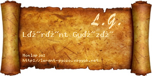Léránt Győző névjegykártya